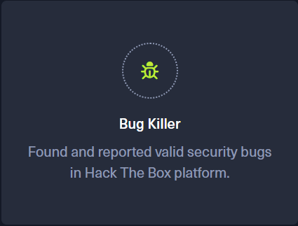 Hack The Box Bug Killer Badge badge